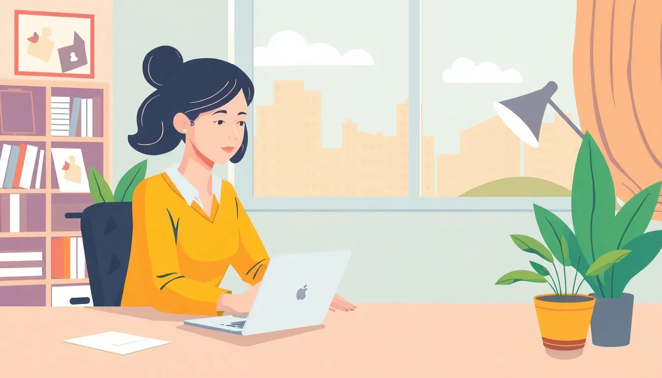 Asistente Virtual desde Casa – Ilustración Artística Profesional