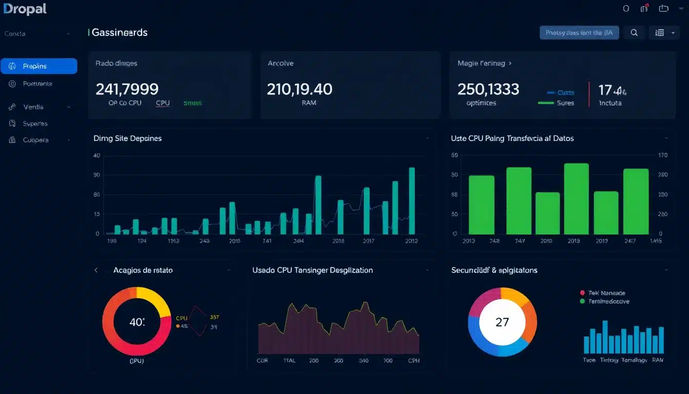 Hosting Drupal Inteligente: Desbloquea el Rendimiento Máximo con IA 2 Dashboard de Rendimiento Drupal – Gestión Inteligente