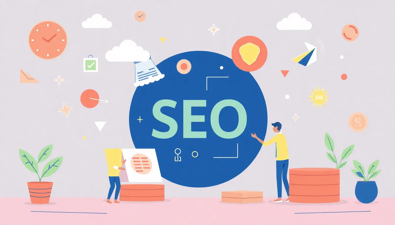 Herramientas de SEO con IA – Ilustración Artística Profesional