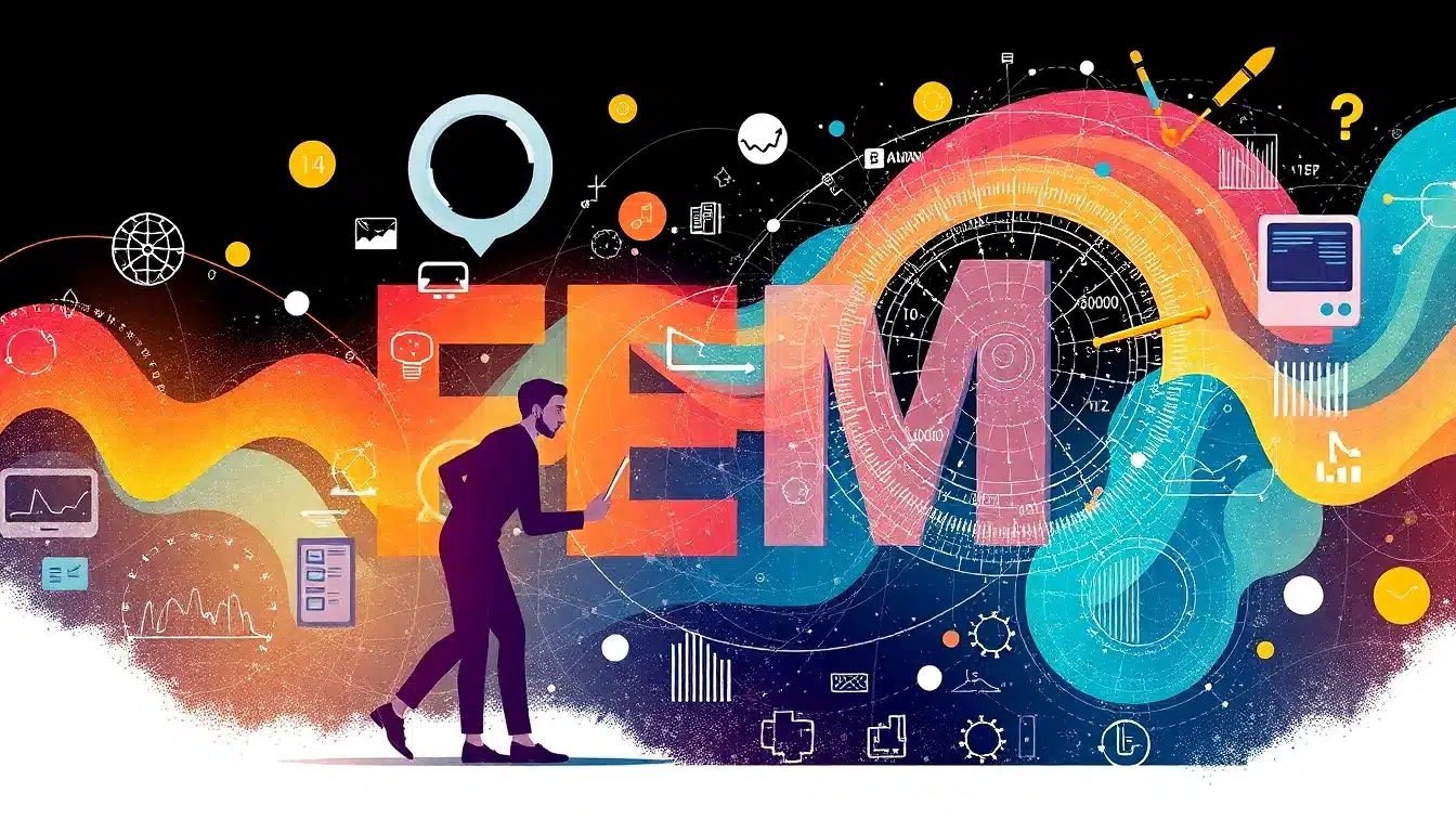 FEM Análisis: Fundamentos, Aplicaciones y Beneficios Clave 1 FEM Análisis – Ilustración Artística Profesional