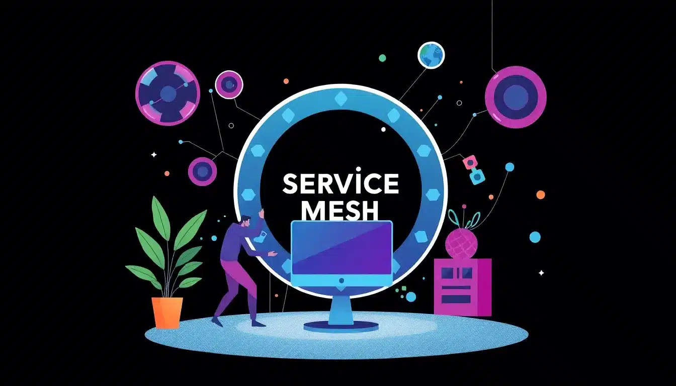 Service Mesh: El Enfoque Inteligente para la Transformación de Microservicios en 2025 1 Service Mesh – Ilustración Artística Profesional