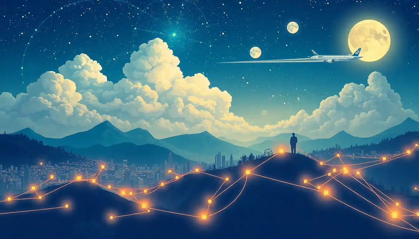 Migración a la Nube: Desbloqueando el Poder Predictivo con IA para tu Infraestructura 1 Migración a la Nube – Ilustración Artística Profesional con IA