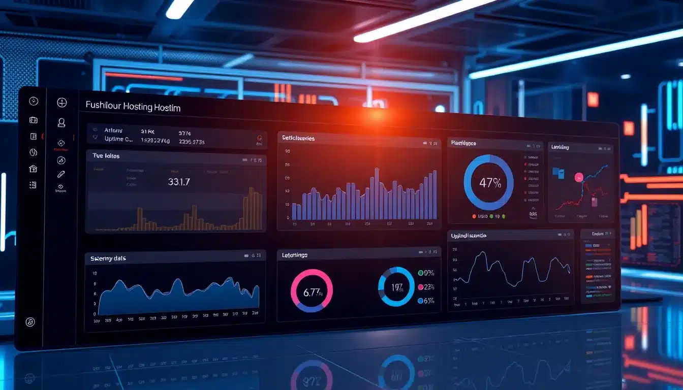 Monitorización de Hosting: La Clave Inteligente para un Rendimiento Superior 2 Monitorización de Hosting – Dashboard Tecnológico