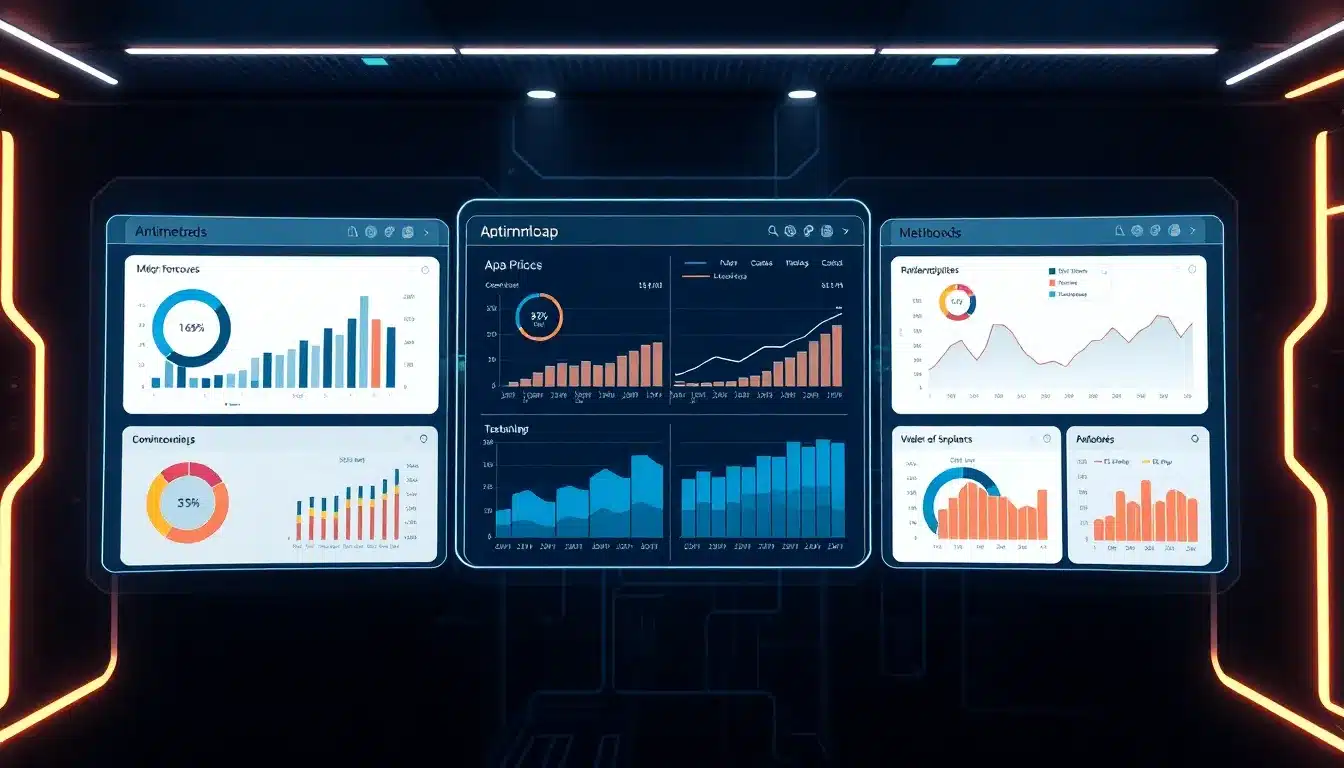 App Optimization Inteligente: Estrategias Definitivas para el Éxito Móvil en 2025 2 App Optimization – Dashboard Tecnológico