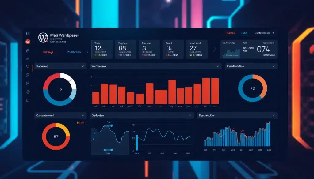 WordPress Mantenimiento: La Estrategia Inteligente y Esencial para un Sitio Imparable en 2025 13 WordPress Mantenimiento - Dashboard Tecnológico Avanzado