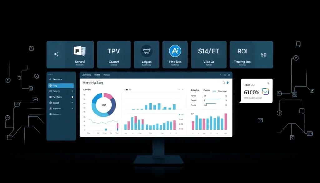 El Blog Corporativo Esencial para 2025: Potencia Tu Marca con IA y Automatización 28 Blog Corporativo - Dashboard de Rendimiento y ROI
