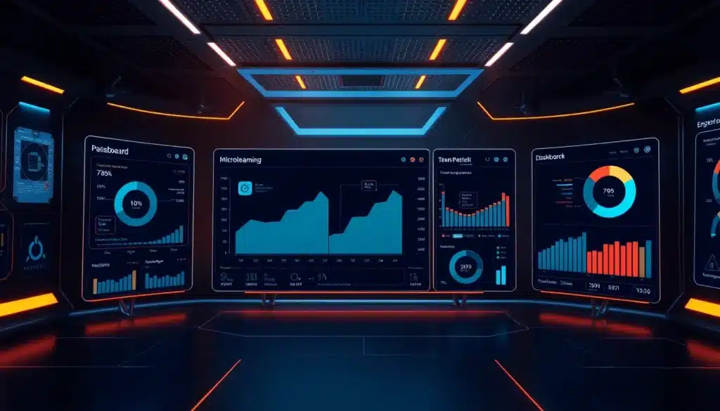 Microlearning Revolucionario: Desbloqueando la Capacitación Eficiente con IA 16 Microlearning - Dashboard Tecnológico IA